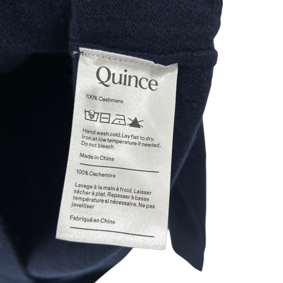 Quince Women’s Mongolian Cashmere Full Zip Hoodie XL navy blue NWT - Picture 10 of 11